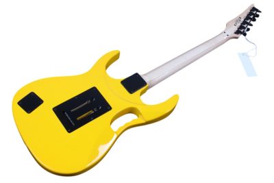 Custom Axis SVAI Desert Sun Yellow Pink Pickups Pyramid Inlays Monkey Grip Guitar - Image 5