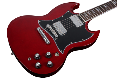 Custom Crown SG Heritage Cherry Angus Dual Humbucker Pickups Thunderstruck Guitar Lightning Bolt Fretboard Inlays