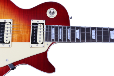 Custom Crown Heritage Cherry Sunburst Flame Maple Top Electric Guitar Open Coil Zebra Pickups - Image 7