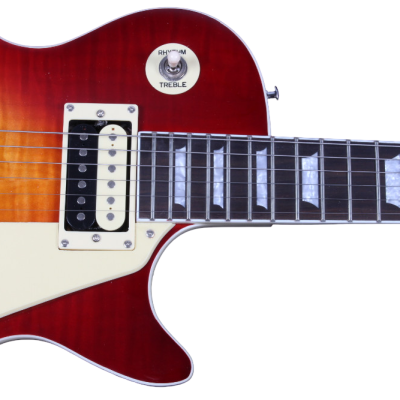 Custom Crown Heritage Cherry Sunburst Flame Maple Top Electric Guitar Open Coil Zebra Pickups - Image 7