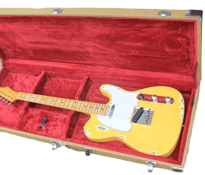 Custom Regent Graffiti Yellow Heavy Relic Aged Electric Guitar - Image 5