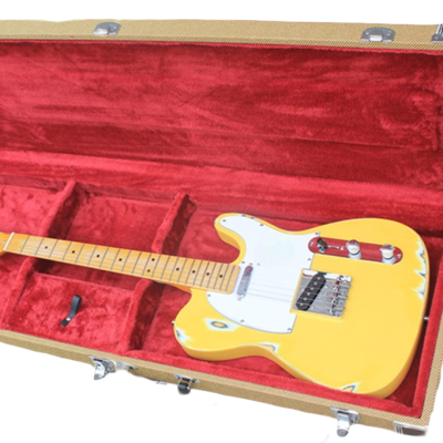 Custom Regent Graffiti Yellow Heavy Relic Aged Electric Guitar - Image 5