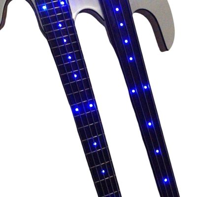 Custom Crown Double Neck Guitar White 5 String 4 String Bass - Image 4