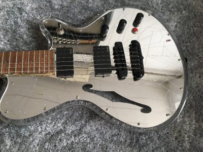 Custom Peridot Mirror Plexiglass Acrylic Rosewood Fretboard Led Guitar - Image 11