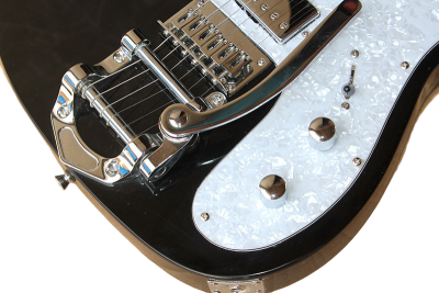 Custom Regent Thinline Fhole Bigsby Vibrato Tailpiece Gloss Black Electric Guitar - Image 5