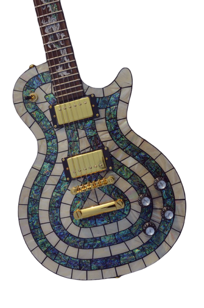 Custom Abyss Mahogany Body In Hand Laid High Grade Mosaic Guitar