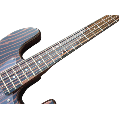 Custom Regent Natural Jaco Zebrawood with Ceruse 4 String Jazz Bass - Image 5