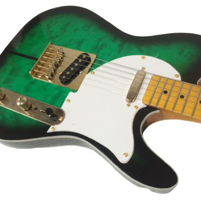 Custom Regent Merle Tuff Dog Emerald Green Burst Guitar - Image 4