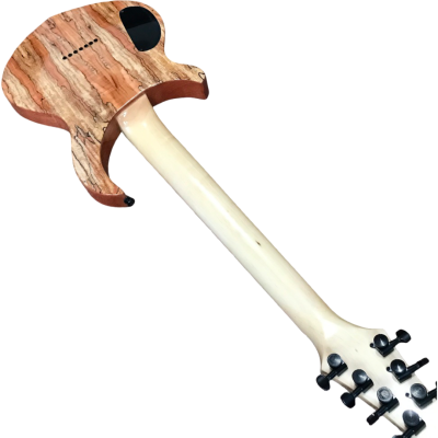 Custom Onyx Regius Spalted Maple Wood Top 7 String Guitar - Image 6