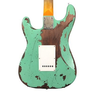 Custom Regent John Surf Green Heavy Relic Aged Worn Electric Guitar - Image 8