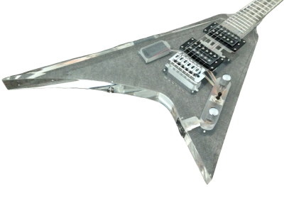 Custom Race Flying V Plexiglass Acrylic Translucent Body Neck LED Blue Guitar - Image 6