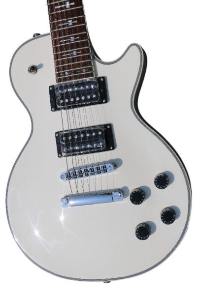Custom Crown Arctic White Cross Inlays 7 String Electric Guitar