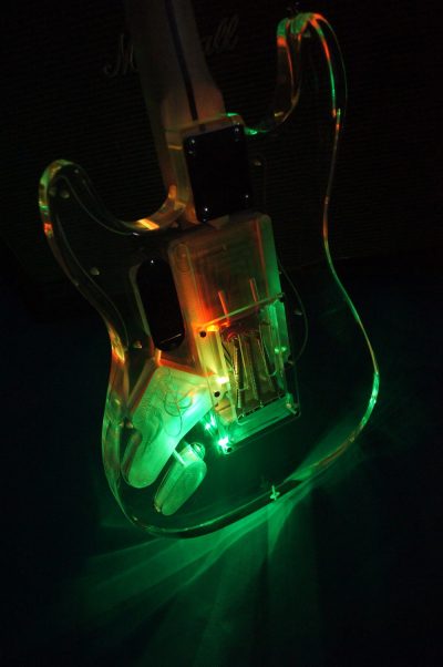 Custom Regent Plexiglass Acrylic Lucite Colored LED Guitar ST Maple Fretboard - Image 6