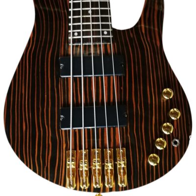 Custom Solis Imperial Single Cutaway Zebra Wood Body 5 String Bass - Image 7
