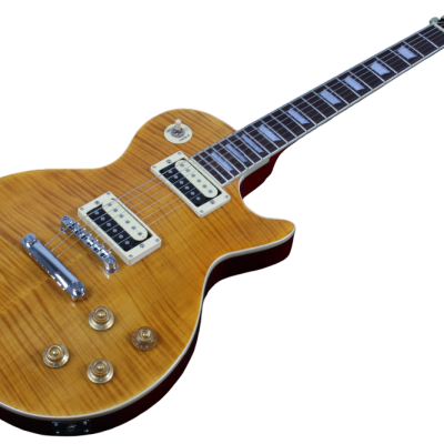 Custom Crown Appetite Amber Flame Maple Top Electric Guitar Open Coil Zebra Pickups - Image 6