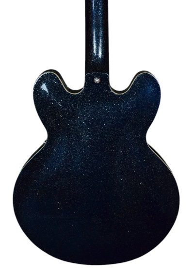 Custom Crown ES335 Semi Hollow Body Sparkle Glitter Blue Fhole Guitar - Image 5