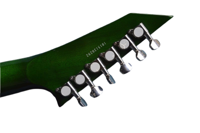 Custom Obsidian See Thru Green MH1000 Electric Guitar String Thru Body - Image 9