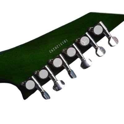 Custom Obsidian See Thru Green MH1000 Electric Guitar String Thru Body - Image 9