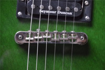 Custom Obsidian See Thru Green MH1000 Electric Guitar String Thru Body - Image 2