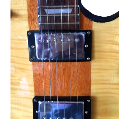 Custom Crown Standard Hybrid Natural Multi Wood Walnut Stripe Electric Guitar - Image 7