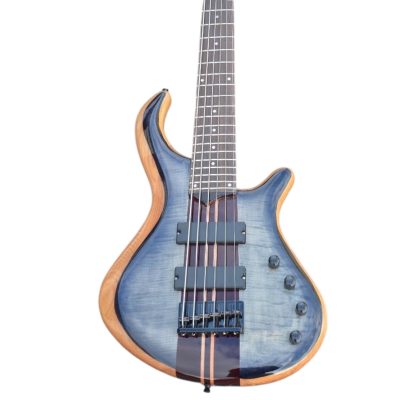 Custom Onyx Patriot Dark Gray Flame Maple 6 String Bass