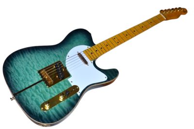 Custom Regent Merle Tuff Dog Aqua Marine Blue Burst Guitar - Image 7