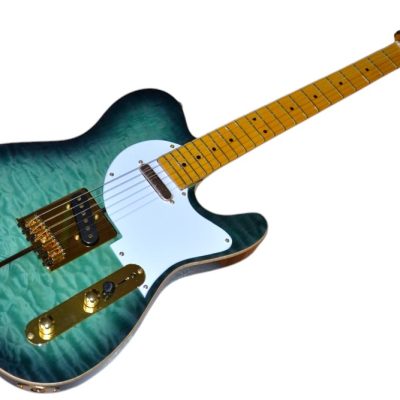 Custom Regent Merle Tuff Dog Aqua Marine Blue Burst Guitar - Image 7