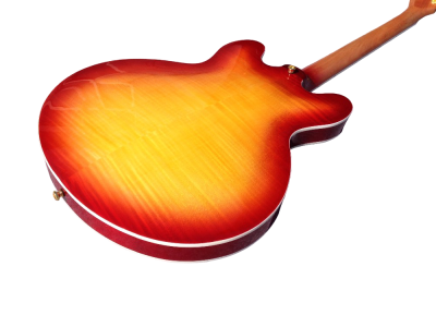 Custom Crown ES335 Semi Hollow Body Figured Cherry Sunburst Fhole Guitar - Image 7