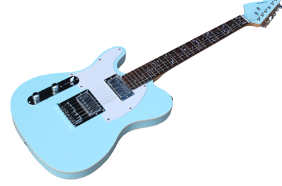 Custom Regent Pastel Daphne Blue Tree Of Life Inlay Electric Guitar Left Handed - Image 4