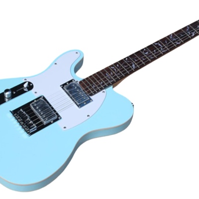 Custom Regent Pastel Daphne Blue Tree Of Life Inlay Electric Guitar Left Handed - Image 4