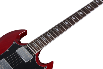 Custom Crown SG Heritage Cherry Angus Dual Humbucker Pickups Thunderstruck Guitar Lightning Bolt Fretboard Inlays - Image 6
