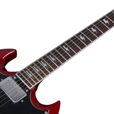 Custom Crown SG Heritage Cherry Angus Dual Humbucker Pickups Thunderstruck Guitar Lightning Bolt Fretboard Inlays - Image 6