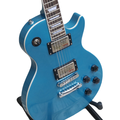 Custom Crown Pelham Blue Metallic Joe Bonamassa Guitar 6 In Line Headstock Layout