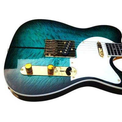 Custom Regent Merle Tuff Dog Deep Aqua Marine Blue Burst Guitar - Image 9