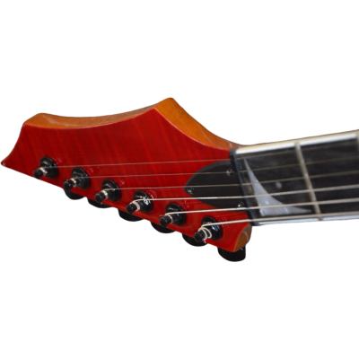 Custom Tempest Dave VMNT Flying V Translucent Red Flame Maple Top Guitar - Image 8