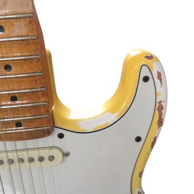Custom Regent Yngwie Malmsteen Play Loud Scalloped Maple Fretboard Heavy Relic Yellow Guitar - Image 14