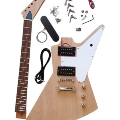 Custom Crown DIY Unfinished Guitar Kit 2 Pickups Explorer