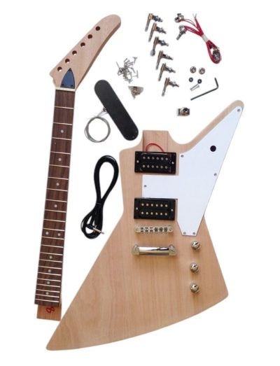Custom Crown DIY Unfinished Guitar Kit 2 Pickups Explorer