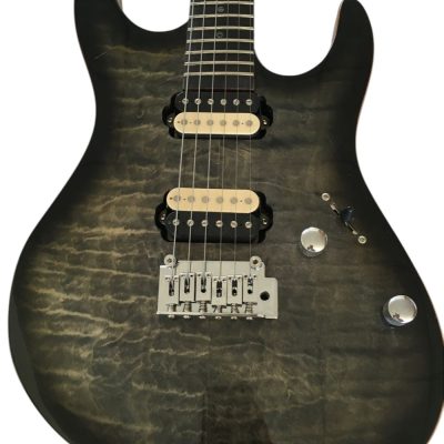 Custom Magnitude Modern Satin Flame Guitar Trans Charcoal Burst Finish