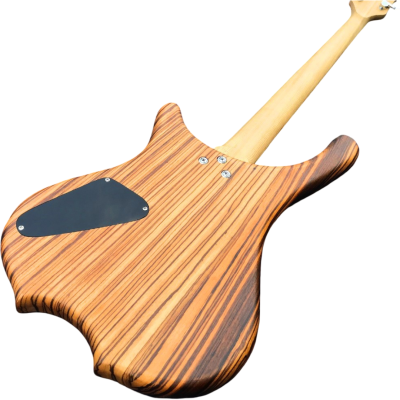 Custom Pulse RockBass Natural Zebrawood 4 String Bass - Image 9