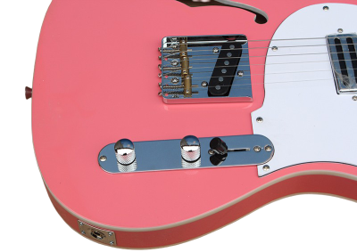 Custom Regent Thinline Fhole Shell Pink Electric Guitar - Image 7