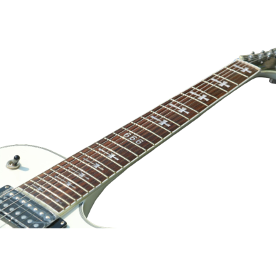 Custom Crown Standard James Iron Cross Fretboard Inlay Alpine White Guitar - Image 9