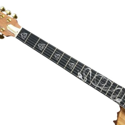 Custom Crown Dragon Snake Carved Natural Electric Guitar Satin Finish - Image 6