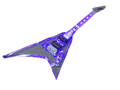 Custom Race Flying V Plexiglass Acrylic Translucent Body Neck LED Blue Guitar