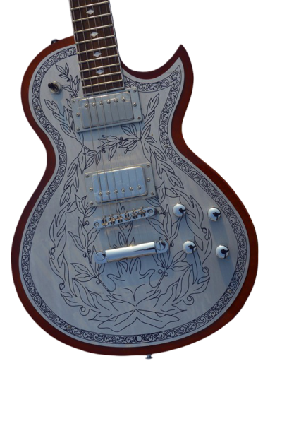 Custom Howlite Casimere Metal Front Engraved Aluminum Plate Guitar C24MF