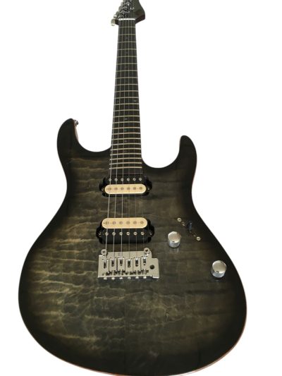 Custom Magnitude Modern Satin Flame Guitar Trans Charcoal Burst Finish - Image 14