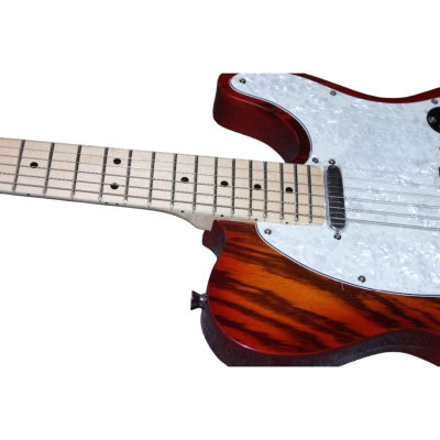 Custom Regent Amber Burst Swirling Natural Grain 6 String Electric Guitar - Image 8