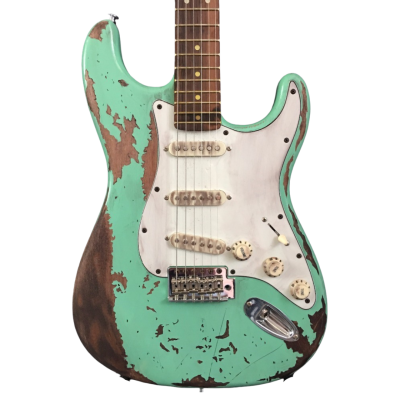 Custom Regent John Surf Green Heavy Relic Aged Worn Electric Guitar