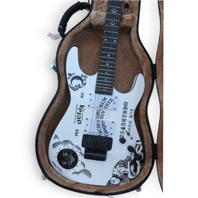 Custom Obsidian Kirk Hammett Ouija White Good Bye Electric Guitar Natural Maple Finish Neck