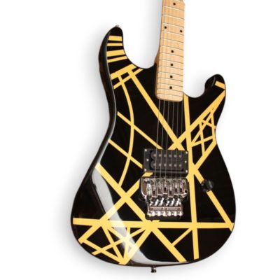 Custom Lazu Striped Bumblebee Black with Yellow Stripes 6 String Guitar